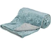 Trixie Couverture en peluche BARRY, velours double épaisseur, bleu/gris