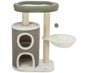 TRIXIE Dante 44468 Arbre à Chat à Plusieurs étages, 86 cm, Blanc/Vert/Gris, avec de Nombreuses possibilités de griffoir, de Jeux, Ainsi Que de lieux de Retraite, Confortable et Stable