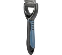 TRIXIE Démêleur de pelage pour démêler et éclaircir - coupe les petits feutrages - lisse le poil de garde et le sous-poil - longueur des dents 1cm-manche plastique caoutchouté-6x18 cm-noir/bleu-24242