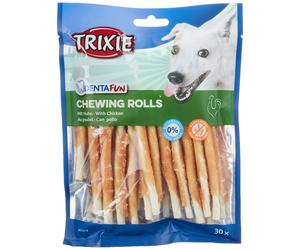 TRIXIE Denta Fun Bâtonnets à mâcher au poulet 12 cm. 30 pièces - 240 g