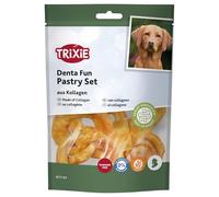TRIXIE Denta Fun pâtisseries au collagène pour Chien - 100 g | Mâchoires au collagène enrobées de poulet - Snack dentaire sans gluten - Soutient l'hygiène bucco-dentaire