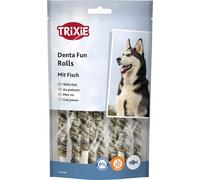 Trixie – Friandises Denta Fun cuir brut enveloppé de poisson 12 cm 10 pièces / 75 g