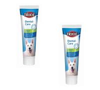 Trixie Dental Care Menthe | Pack double| 2 x 100 g | Dentifrice pour chiens | Pour favoriser la santé dentaire et l'hygiène buccale | Pour prévenir le tartre et la plaque dentaire | A la menthe