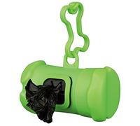 TRIXIE Distributeur de sacs à crottes avec crochet - en plastique - en forme d'os - incl. 1 rouleau de 15 sacs - diverses couleurs - choix aléatoire - 22846