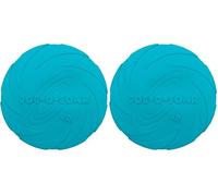 TRIXIE Dog Disc Jouet pour Chien en Gomme Naturelle - résistant aux morsures - sans échardes - Faible Risque de blessure - ø 18 cm - Bleu - 33501 (Lot de 2)