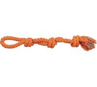 Corde de jeu pour chiens TRIXIE, avec 3 noeuds, 3275, 60 cm, orange, avec dragonne, pour tirer la corde
