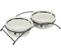 TRIXIE Set Gamelles en céramique/métal 2 x 0.25 l / 13 cm
