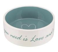 TRIXIE Ecuelle ceramique Pets Home - 0,8 L - O 16 cm - Creme et bleu clair - Pour chien Bleu G