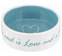 TRIXIE Écuelle Céramique Pet's Home pour Chien/Chat 0.8 L 16 cm Crème/Bleu Clair 1 Unité