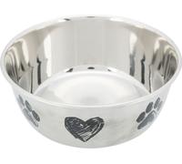 Trixie Ecuelle en inox avec pattes et cœurs - 2,0 l/ø 20 cm