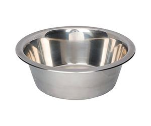 TRIXIE - Ecuelle ronde inox 0,900 Litre pour chien, Intérieur, Moderne, Argent, Antidérapante, Manuel, Facile à nettoyer