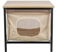 TRIXIE Emmie Niche d'intérieur pour chat avec cadre en métal et tissu robuste et coussin confortable pour plus de confort, design de style classique, Natrual/beige, utilisation comme table et table de