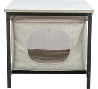Trixie Emmie Niche d'intérieur pour Chat avec Cadre en métal, Tissu Robuste et Coussin Confortable pour Plus de Confort, Design de Style Classique, grège/Gris, Utilisation comme Table et Table de