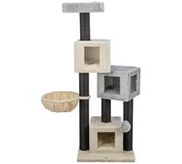 TRIXIE Enzo 44482 Arbre à Chat à Plusieurs étages, 156 cm, crème/Gris/Noir, avec de Nombreuses possibilités de griffoir, de Jeux, Ainsi Que des lieux de Retraite, Confortable et Stable