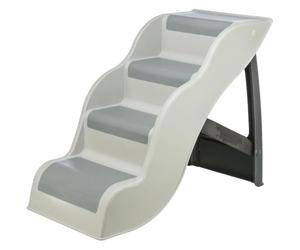 Trixie Escalier léger pour Chien avec marches en Caoutchouc antidérapantes, escalier à 4 marches pour Animaux de Compagnie pour Lits et canapés, Pliable et Facile à Ranger, Gris