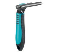 TRIXIE Étrille à cardes pour enlever le sous-poil détaché - tête d'étrille interchangeable - lame inoxydable - manche plastique caoutchouté - noir/bleu - 8 x 14 cm - 24173