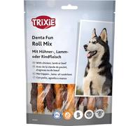 Trixie friandises pour Chien Denta Fun Chewing Roll Mix, 250 g, 10 cm - friandise savoureuse à la Viande, sans Gluten - idéal pour mâcher & l'hygiène Dentaire