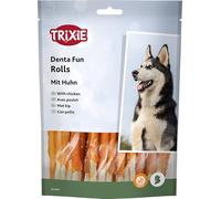 Trixie Rouleaux à mâcher Denta Fun – peau de bœuf enrobés de poulet, sans gluten, 30x12 cm