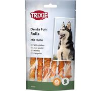 Trixie Denta Fun Rolls – peau de bœuf enrobée de filet de poulet – 6 pièces 70 g – Sans gluten