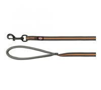 Trixie Guide de Suivi Fusion caoutchouté M-XL : 15 m/17 mm, Graphite/Papaye, Nylon