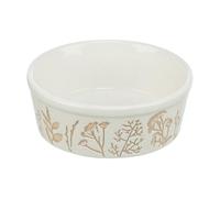 Trixie Gamelle/abreuvoir chien motif végétal structure céramique blanc/taupe 700 ml 16 cm 4 pièces