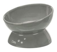 TRIXIE Gamelle augmentée en céramique - XXL - 0,35 l - Ø 17 cm - Gris - Pour chien