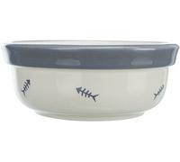 TRIXIE Gamelle, en céramique, 0,3 l/ 12 cm, Blanc/Bleu-Gris - 24860