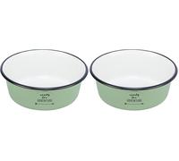 Trixie Gamelle, en émail/Acier INOX, 0,9 l/ 17 cm, Vert - 25212 (Lot de 2)