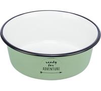 TRIXIE Gamelle en émail/acier inoxydable - antidérapante grâce aux points de silicone - lavable au lave-vaisselle - capacité 0,3 l - ø 12 cm - vert - 25211
