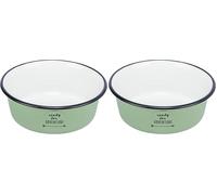 TRIXIE Gamelle en émail/Acier Inoxydable - antidérapante grâce aux Points de Silicone - Lavable au Lave-Vaisselle - capacité 0,3 l - ø 12 cm - Vert - 25211 (Lot de 2)