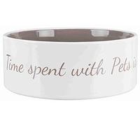 TRIXIE Gamelle Pet's Home, céramique, 1, 4 l/ø 20 cm, crème/Taupe