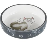 Trixie Gamelle pour chat en céramique avec nez court 0,3l/15cm gris/blanc