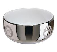 Trixie Gamelle pour chat en céramique avec pattes 0,3 l/11cm argent/blanc