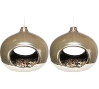 TRIXIE Gamelle pour Oiseaux, en céramique, 12 × 14 × 12 cm, Vert forêt - 55530 (Lot de 2)