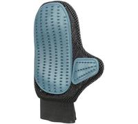 TRIXIE Gant de soin du poil - pour poil court et poil dur - enlève les poils détachés, masse l'animal et fait briller le poil - même pour les animaux sensibles - noir/bleu - 18 x 24 cm - 23391