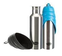 Trixie Gourde avec Écuelle Acier Inoxydable/Plastique 750 ml, Couleurs Aléatoires (bleu, noir...)