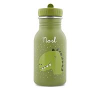 Trixie Gourde pour enfant en acier inoxydable Motif dinosaure 350 ml Avec nom Pour filles et garçons Anti-fuite et adaptée aux enfants