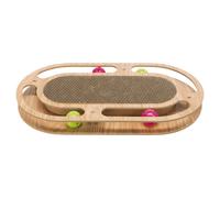 TRIXIE Griffoir carton avec jouet, catnip en bois - 46 x 4 x 25 cm - Pour chat