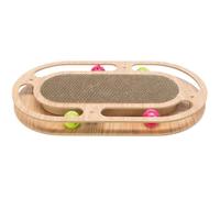 TRIXIE Griffoir carton avec jouet, catnip en bois - 46 x 4 x 25 cm - Pour chat