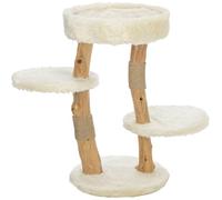 TRIXIE griffoir Santo 73 cm en crème - Petit Arbre à Chat sur 2 Niveaux avec Troncs en Bois de Bouleau véritable, Maison pour Chat avec Zone de grattage et de Couchage - Confortable et Stable - 44714