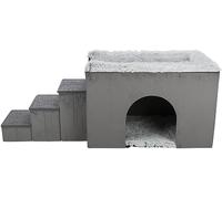 Caverne Harvey avec escalier 154 × 60 × 60 cm gris/blanc-noir