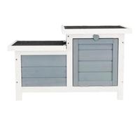 Trixie Habitat Natura - 70 X 43 X 45 Cm - Avec Deux Entrées - Blanc Et Gris - Pour Lapin