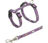 Trixie Harnais avec laisse motif chatons – Nylon 21–34 cm 8 mm 1,20 m – Coloris aléatoire