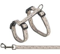 Trixie Harnais pour chat avec laisse, 27-45 cm/ 13mm, 1,20 m, gris/beige