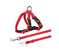 Harnais pour voiture pour chat - TRIXIE - 20-50cm/15mm - Ceinture abdominale rembourrée - Rouge