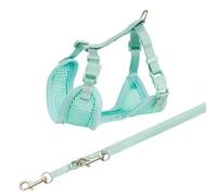 TRIXIE Harnais souple chiot Junior avec laisse, S-M : 26-34 cm, 2,00 m, Mint, 15565, sangles réglables en continu, en maille, laisse réglable en 3 positions