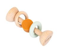 Trixie Hochet en bois et silicone - Mr. Fox | Jouet sensoriel et anneau de dentition pour bébé | Jouet de développement sûr et durable pour bébés