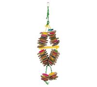 TRIXIE Jouet Suspendu à Une Corde en sisal avec Carton, Bois, coloré, 18 x 35 cm, coloré