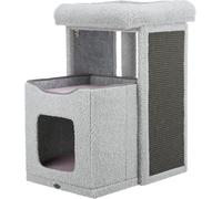 TRIXIE Junior griffoir Carlita 63 cm en Gris/Lilas - Petit Arbre à Chat sur 2 Niveaux avec Grotte pour Chat, Maison pour Chat avec Aire de grattage et de Couchage - Confortable et Stable - 44441