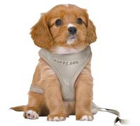 Trixie JUNIOR SOFT harnais avec laisse pour chiots, M-L : 36-50 cm, 2 m, gris clair